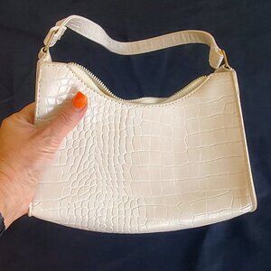 White/Cream Alligator Purse